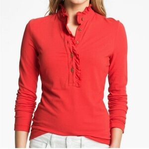 Tory Burch navy Lidia Long Sleeve Blouse